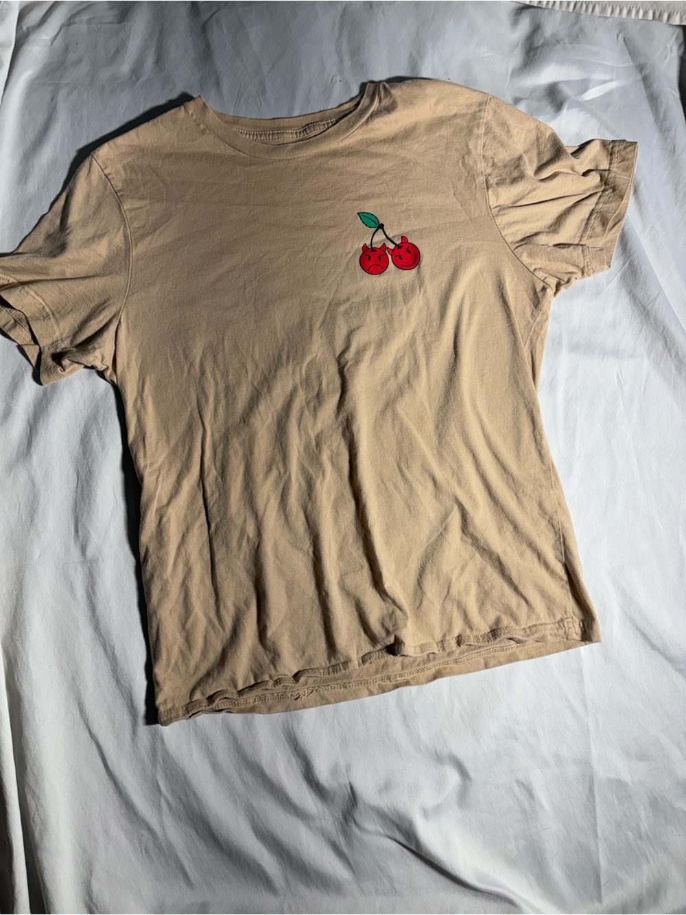 Kids Tan Cherry Graphic Tee